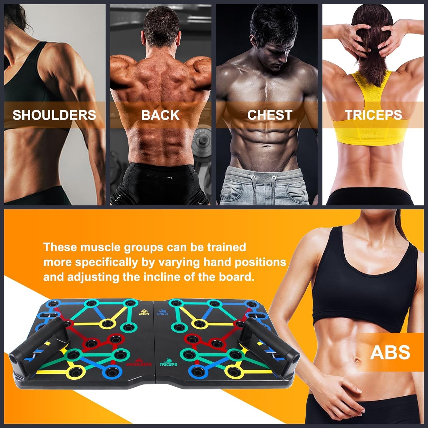 Push up Board-Large Pushups Portable Multi-Function Foldable Push up Bar, Easy to Use Push up Handle Push up Strength Training Push up Stands Home Workout Equipment