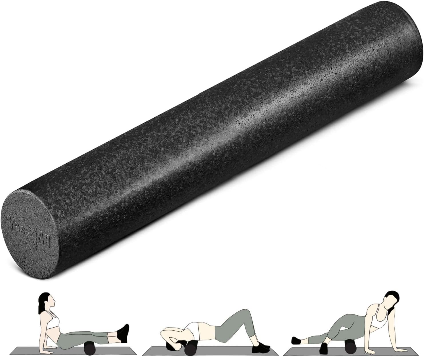 EPP Foam Roller for Back, Legs – Extra Firm High-Density Foam Roller – Best for Flexibility, Muscle Recovery and Balance Exercises (12", 18", 24", 36")