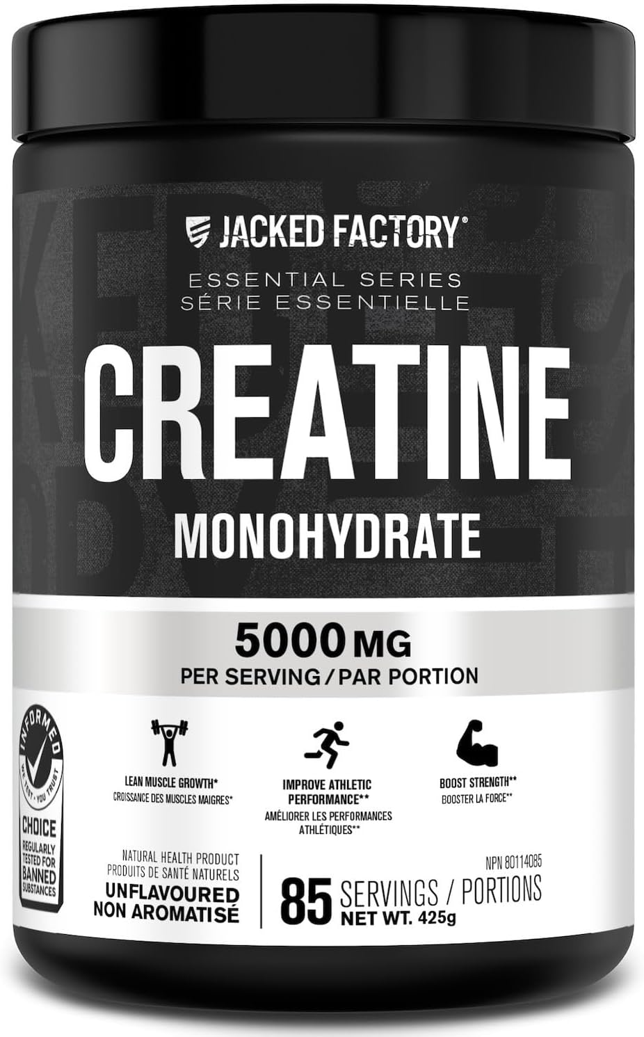 Creatine Monohydrate Powder 425G - Creatine Supplement for Increased Muscle Mass*, Improved Strength, Power, & Performance** - 85 Servings, Unflavored