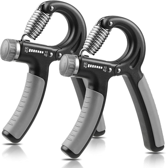 2 Pack Hand Grip Strengthener, Grip Strength Trainer, Adjustable Resistance 22-132Lbs (10-60Kg), Forearm Strengthener, Perfect for Musicians Athletes