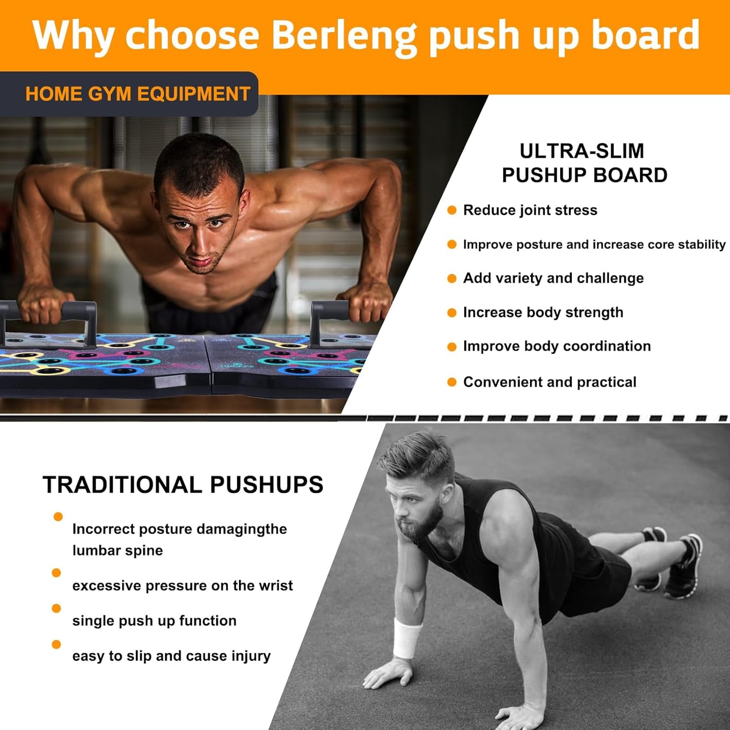 Push up Board-Large Pushups Portable Multi-Function Foldable Push up Bar, Easy to Use Push up Handle Push up Strength Training Push up Stands Home Workout Equipment