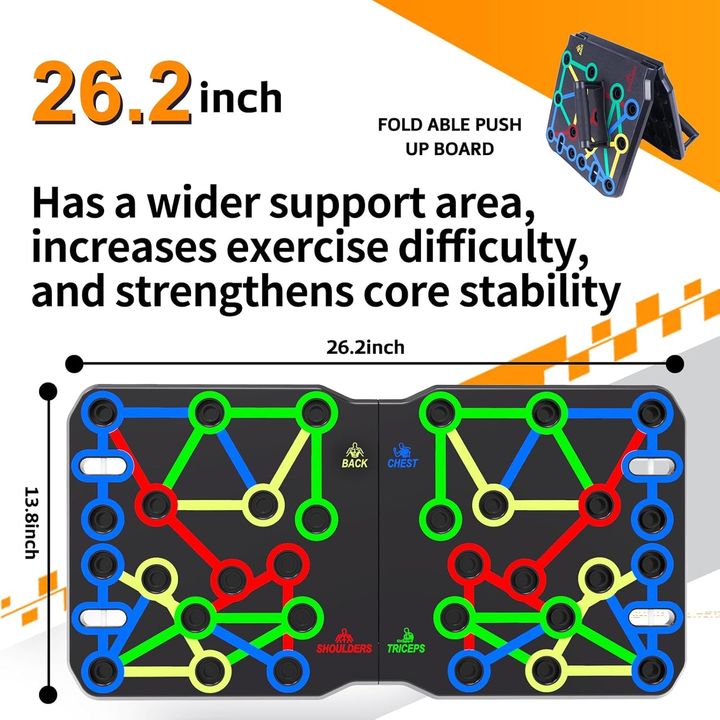 Push up Board-Large Pushups Portable Multi-Function Foldable Push up Bar, Easy to Use Push up Handle Push up Strength Training Push up Stands Home Workout Equipment