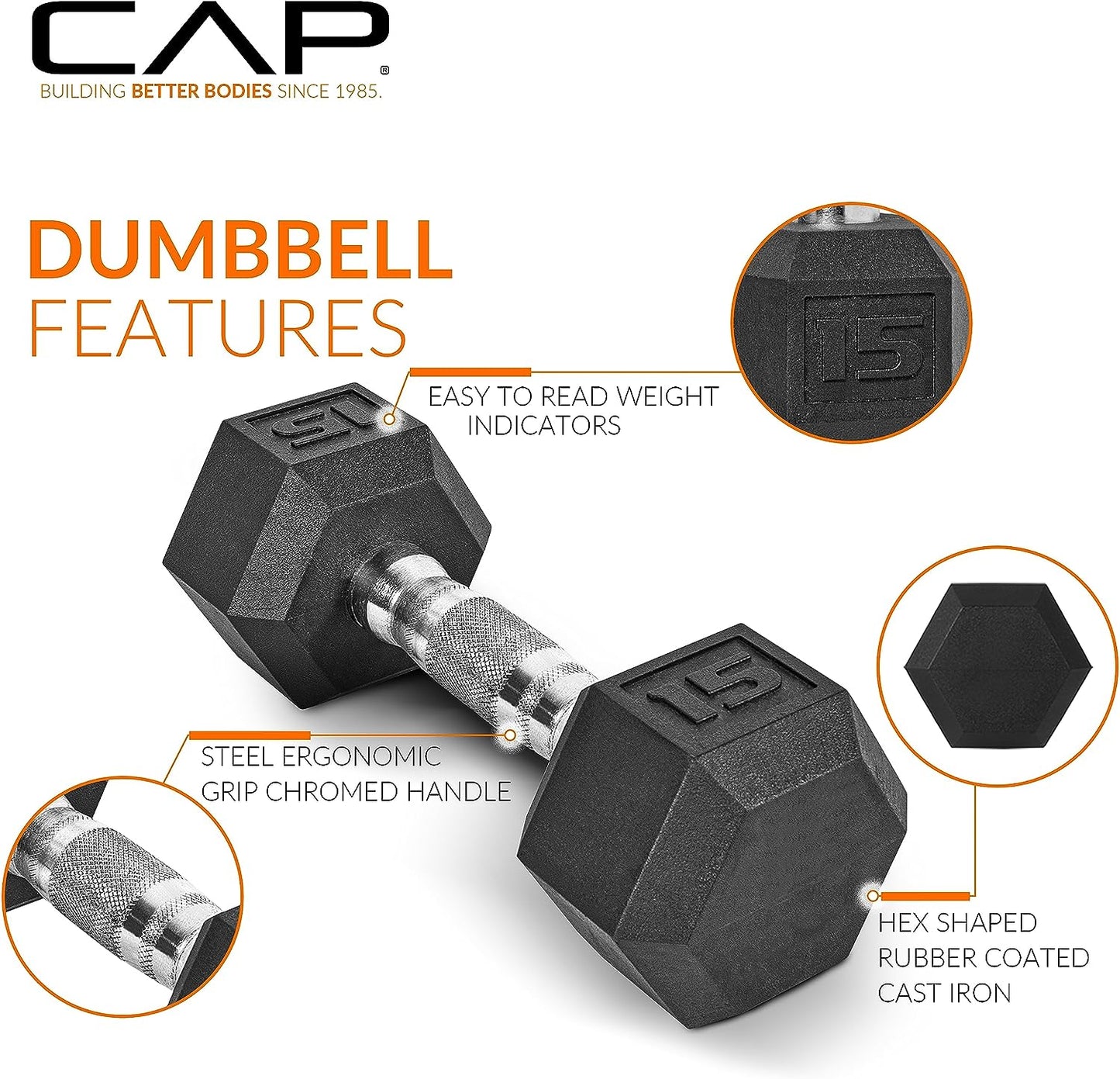 Full 150 Lb Rubber Coated Hex Dumbbell Weight Set with Vertical Rack | Chrome Handles